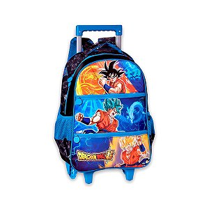 Mochila de Rodinhas Escolar Dragon Ball Super Goku Azul