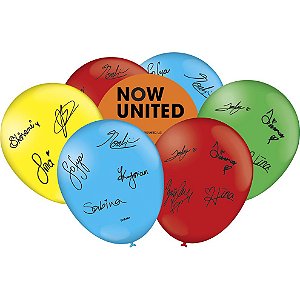 Balão Now United 25un Bola Bexiga Tam 9 - Festcolor