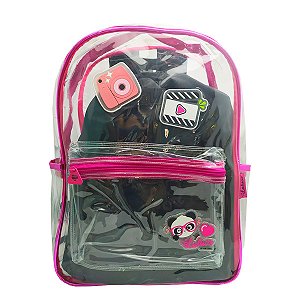 Mochila Costas Luluca Lulike Rosa Pink Transparente - Clio