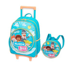 Kit Escolar Mochila e Lancheira Mundo Bita Céu azul
