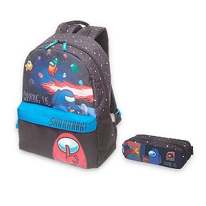 Kit Escolar Mochila costas e Estojo Among Us