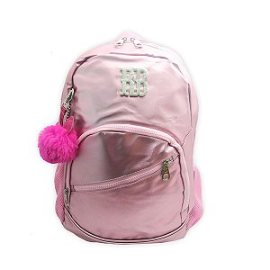 Mochila  Costas Escolar Rebecca Bonbon Brilhosa Rosa