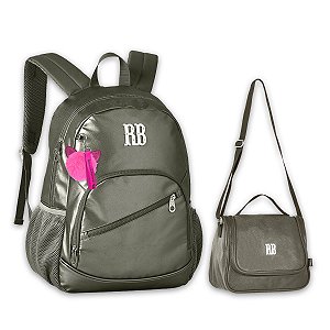 Kit Escolar Mochila E Lancheira Térmica Rebecca Bonbon Cinza