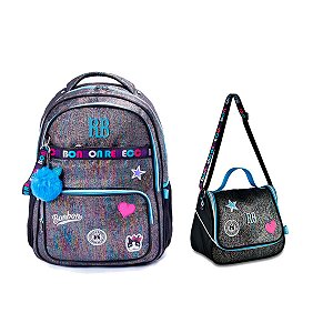 Kit Escolar Mochila E Lancheira Rebecca Bonbon Azul