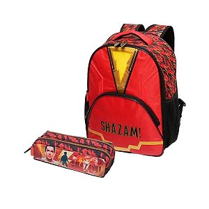 Kit Mochila Escolar Shazam G Com Led Frontal + Estojo Duplo