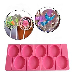 Forma De Silicone Pirulito Rosa 4142