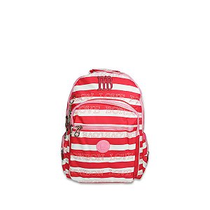 Mochila Escolar Love Listrada Vermelho Rebecca Bonbon Costas