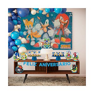 Kit Festa Fácil Decoração Sonic De Aniversário 39 Pç