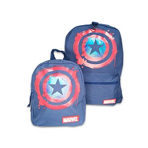 Mochila Escolar G Capitão América + Mochila P Herói Marvel