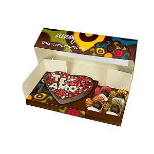 1 Un Caixa de Chocolate Decorativa de Coração Choco Brown
