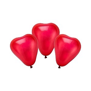 Balão Decorativo Coração Liso Vermelho 50 unidades Numero 6
