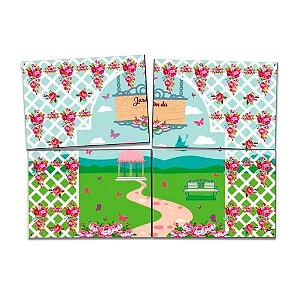 kit D Painel Grande decorativo Jardin Encantado Junco