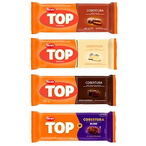 4 Barras De Chocolate Sabores Cobertura Top Harald 1kg