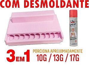 Kit Confeiteiro Placa Boleadora Rosa+ Spray desmoldante