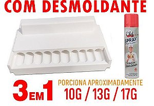 Kit Confeiteiro Placa Boleadora Branca + Spray desmoldante