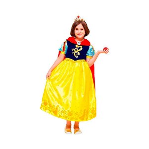 Fantasia Infantil Feminina Branca de Neve Luxo