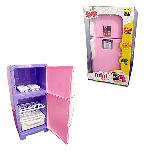 Brinquedo Mini freezer Rosa com Acessórios Infantil