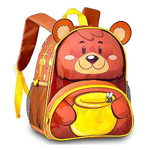 Mochila Escolar Infantil Personalizada Ursinho Com Orelhas