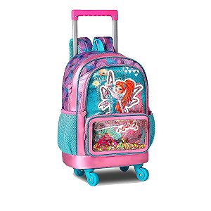 Mochila Escolar Clube Winx Costas C/Rodinhas Infantil Rosa