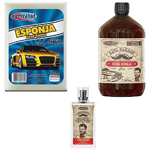 Kit Lava Carro Shampoo + Esponja + Aromatizante Spray