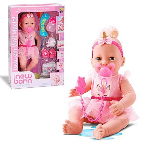 Boneca New Born Unicórnio Fofinho c/ Acessórios - Divertoys