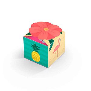 Caixa Decorativa de Lembrancinha Flamingo Junco 8 Un