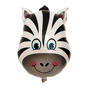 Balão Animal Metalizado Tema Zebra 16'' Polegadas