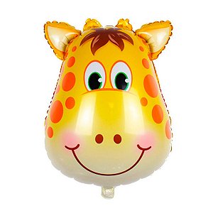 Balão Animal Metalizado Tema Girafa 16'' Polegadas