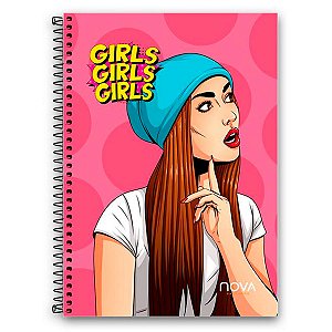 Caderno Girls Girls Girls 1 Matéria 96 Folhas Power Girl