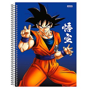 Caderno Goku Dragon Ball Azul 1 Matéria 80 Folhas