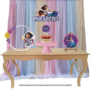 Kit Festa Filme Encanto Infantil Aniversário 4 peças MDF