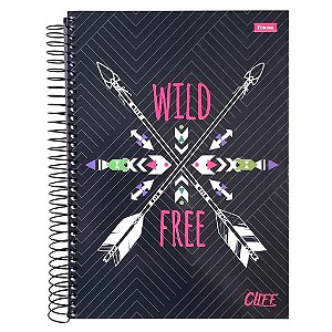Caderno Wild Free Preto 20 Matérias 320 Folhas - Foroni