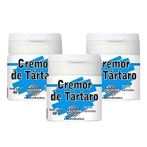 3Un Cremor de Tártaro 40g Para Fins Alimentícios - Arcolor