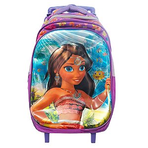 Mochila Escolar Feminina Rodinhas Lilás Yepp Painel 3D