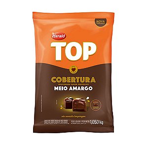 Cobertura Gotas De Chocolate Meio Amargo 1,050kg Top Harald