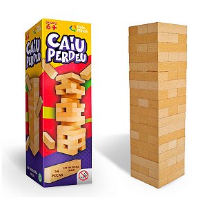 Jogo Caiu Perdeu de Madeira 54 Peças - Pais e filhos
