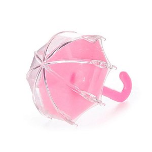30Un Mini Guarda Chuva Rosa Lembrancinha Acrílico 10cm