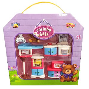Brinquedo Casinha Feliz Móveis e Ursinhos - Zoop Toys