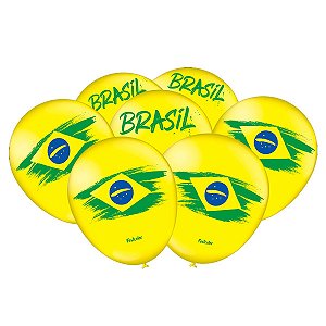 Balão Decoração Brasil 2022  25Un Festcolor - Amarelo