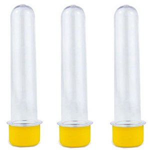 Tubete Lembrancinha Amarelo Acrílica 13cm 10Un