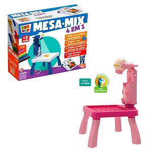 Brinquedo Mesa Mix 4 em 1 Rosa Urso - Toy Mix