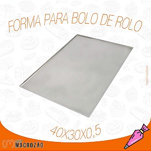 Assadeira para bolo de Rolo Alumínio 40 X 30 X 0,5 ASR-03