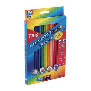 Lápis de cor 36un C/ Apontador - Mega Soft Color - TRIS