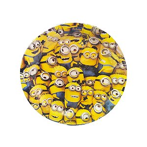 Prato Redondo Minions 18cm C/ 8Un Festcolor