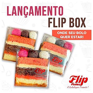 Embalagens Fatia de Bolo Flip Box Transparente Docinhos 30Un