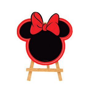 Mini Lousa Minnie Mouse Silhueta MDF - Grintoy