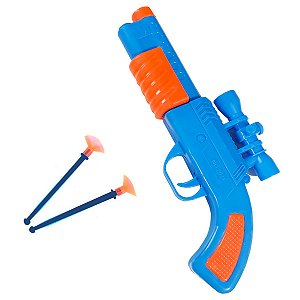 Brinquedo Lançador Pistola de Dardos Azul