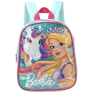 Mochila Baby Barbie Unicórnio Verde Água - Luxcel