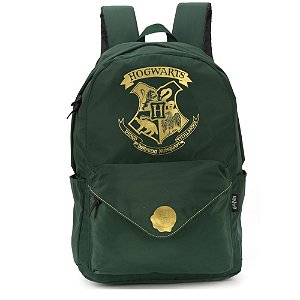 Mochila Escolar Harry Potter Brasão Verde - Luxcel