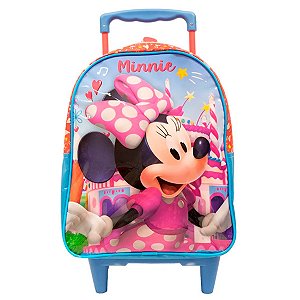 Mochila Escolar de Rodinhas Minnie Mouse Infantil - Xeryus